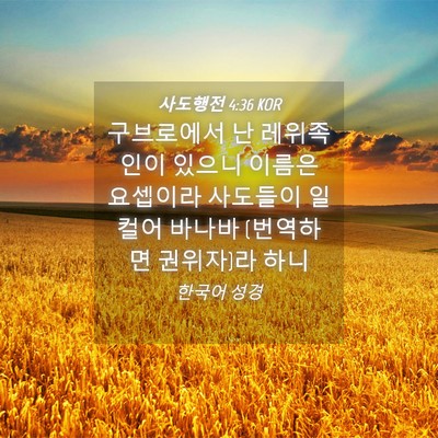 Picture 04 - 사도행전 4:36 KOR - 구브로에서 난 레위족인이 있으니 - Bible Verse Picture