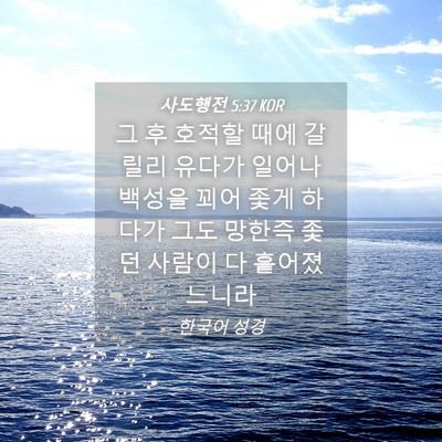 Picture 04 - 사도행전 5:37 KOR - 그 후 호적할 때에 갈릴리 유다가 - Bible Verse Picture