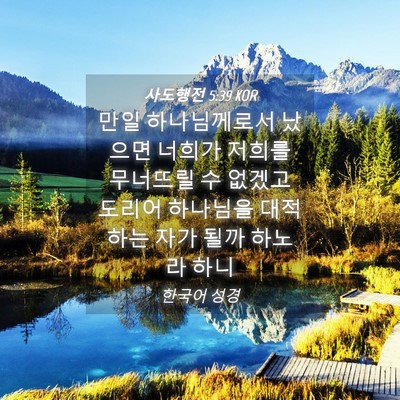 Picture 04 - 사도행전 5:39 KOR - 만일 하나님께로서 났으면 너희가 - Bible Verse Picture