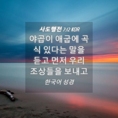 Picture 04 - 사도행전 7:12 KOR - 야곱이 애굽에 곡식 있다는 말을 - Bible Verse Picture