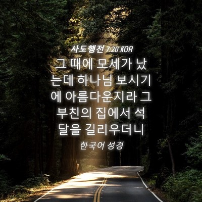 Picture 04 - 사도행전 7:20 KOR - 그 때에 모세가 났는데 하나님 - Bible Verse Picture