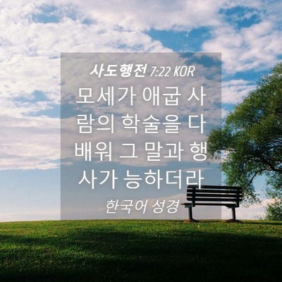 Picture 04 - 사도행전 7:22 KOR - 모세가 애굽 사람의 학술을 다 배워 - Bible Verse Picture
