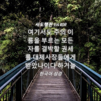 Picture 04 - 사도행전 9:14 KOR - 여기서도 주의 이름을 부르는 모든 - Bible Verse Picture