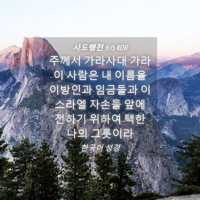 Picture 04 - 사도행전 9:15 KOR - 주께서 가라사대 가라 이 사람은 내 - Bible Verse Picture