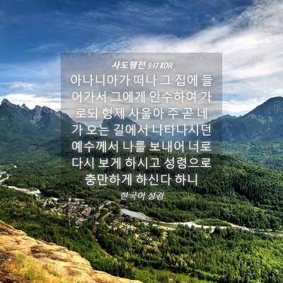 Picture 04 - 사도행전 9:17 KOR - 아나니아가 떠나 그 집에 들어가서 - Bible Verse Picture