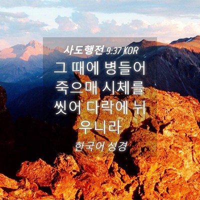 Picture 04 - 사도행전 9:37 KOR - 그 때에 병들어 죽으매 시체를 씻어 - Bible Verse Picture
