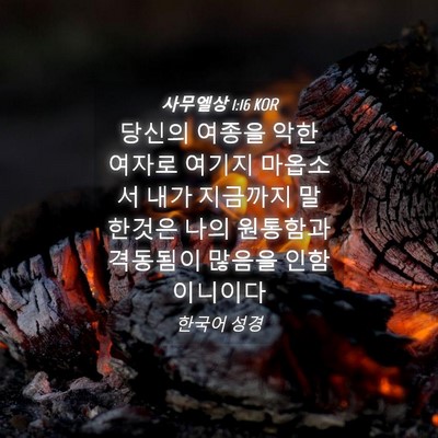 Picture 04 - 사무엘상 1:16 KOR - 당신의 여종을 악한 여자로 여기지 - Bible Verse Picture