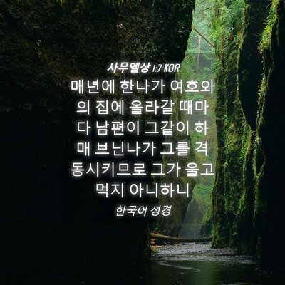 Picture 04 - 사무엘상 1:7 KOR - 매년에 한나가 여호와의 집에 올라갈 - Bible Verse Picture