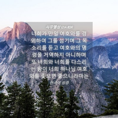 Picture 04 - 사무엘상 12:14 KOR - 너희가 만일 여호와를 경외하여 그를 - Bible Verse Picture