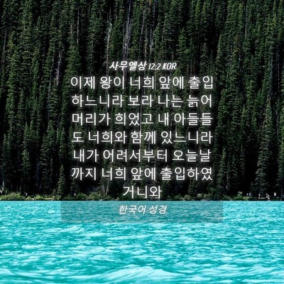 Picture 04 - 사무엘상 12:2 KOR - 이제 왕이 너희 앞에 출입하느니라 - Bible Verse Picture
