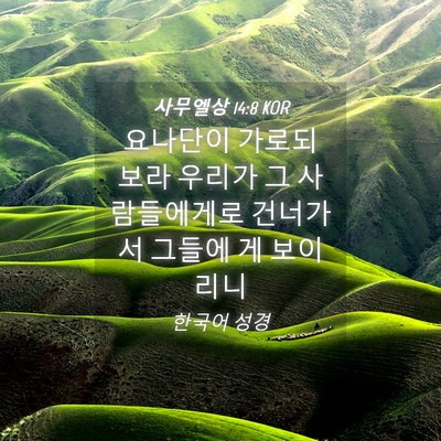 Picture 04 - 사무엘상 14:8 KOR - 요나단이 가로되 보라 우리가 그 - Bible Verse Picture