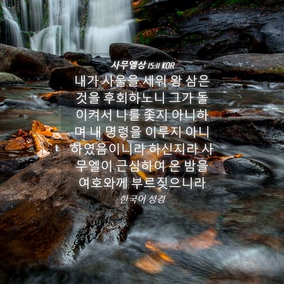 Picture 04 - 사무엘상 15:11 KOR - 내가 사울을 세워 왕 삼은 것을 - Bible Verse Picture