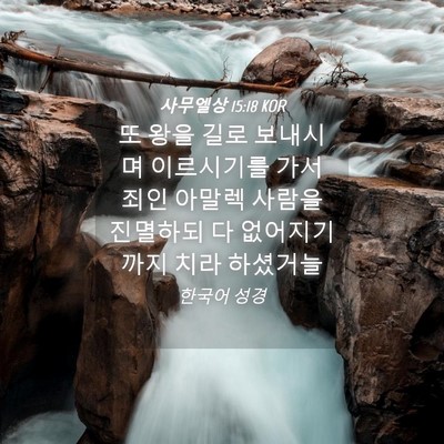 Picture 04 - 사무엘상 15:18 KOR - 또 왕을 길로 보내시며 이르시기를 - Bible Verse Picture