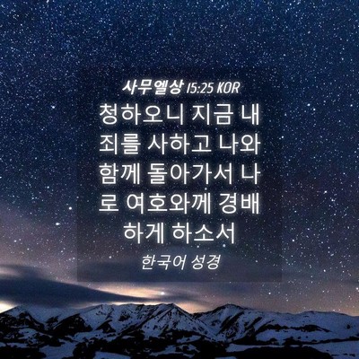 Picture 04 - 사무엘상 15:25 KOR - 청하오니 지금 내 죄를 사하고 나와 - Bible Verse Picture