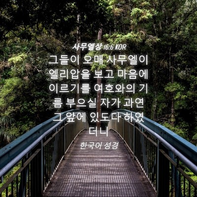 Picture 04 - 사무엘상 16:6 KOR - 그들이 오매 사무엘이 엘리압을 보고 - Bible Verse Picture