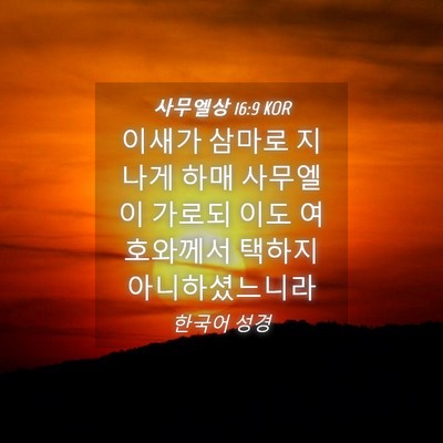 Picture 04 - 사무엘상 16:9 KOR - 이새가 삼마로 지나게 하매 사무엘이 - Bible Verse Picture