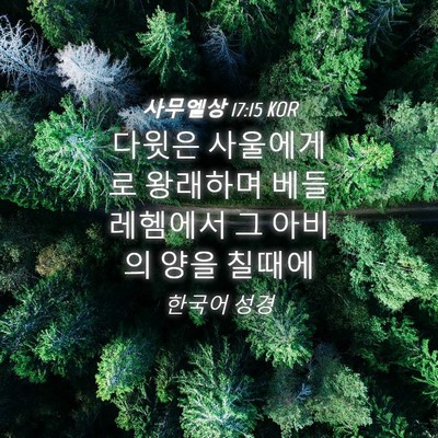 Picture 04 - 사무엘상 17:15 KOR - 다윗은 사울에게로 왕래하며 - Bible Verse Picture