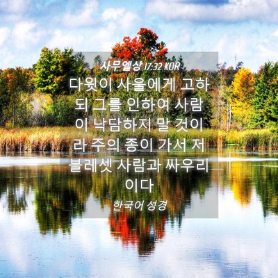 Picture 04 - 사무엘상 17:32 KOR - 다윗이 사울에게 고하되 그를 인하여 - Bible Verse Picture