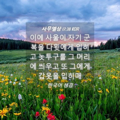 Picture 04 - 사무엘상 17:38 KOR - 이에 사울이 자기 군복을 다윗에게 - Bible Verse Picture