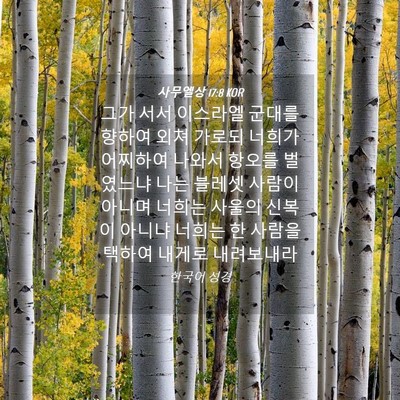Picture 04 - 사무엘상 17:8 KOR - 그가 서서 이스라엘 군대를 향하여 - Bible Verse Picture
