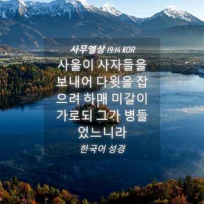 Picture 04 - 사무엘상 19:14 KOR - 사울이 사자들을 보내어 다윗을 - Bible Verse Picture