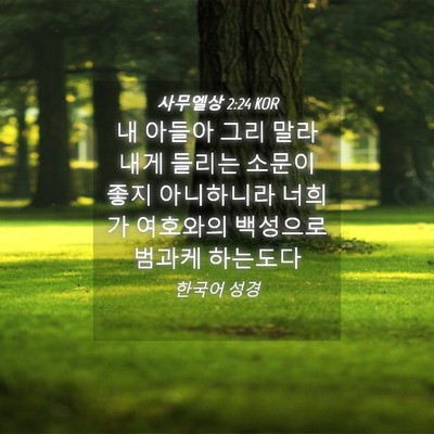 Picture 04 - 사무엘상 2:24 KOR - 내 아들아 그리 말라 내게 들리는 - Bible Verse Picture