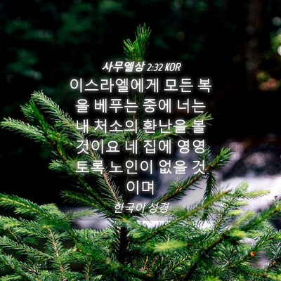 Picture 04 - 사무엘상 2:32 KOR - 이스라엘에게 모든 복을 베푸는 중에 - Bible Verse Picture