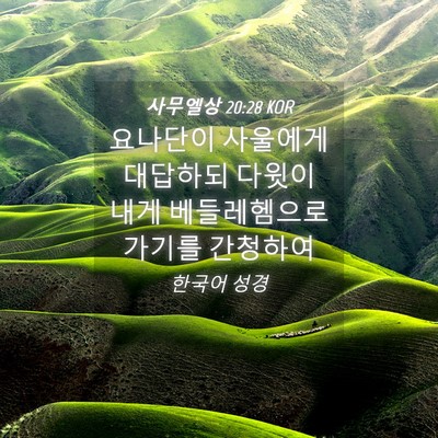 Picture 04 - 사무엘상 20:28 KOR - 요나단이 사울에게 대답하되 다윗이 - Bible Verse Picture