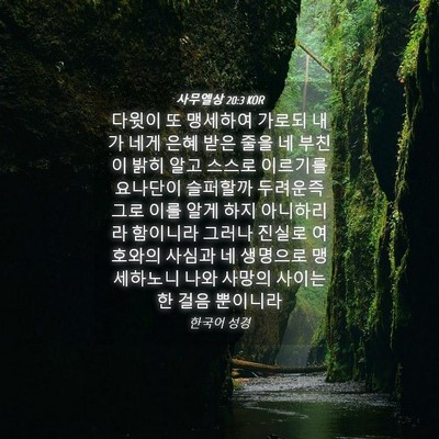 Picture 04 - 사무엘상 20:3 KOR - 다윗이 또 맹세하여 가로되 내가 - Bible Verse Picture