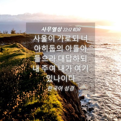 Picture 04 - 사무엘상 22:12 KOR - 사울이 가로되 너 아히둡의 아들아 - Bible Verse Picture