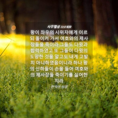 Picture 04 - 사무엘상 22:17 KOR - 왕이 좌우의 시위자에게 이르되 - Bible Verse Picture