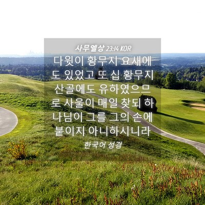 Picture 04 - 사무엘상 23:14 KOR - 다윗이 황무지 요새에도 있었고 또 - Bible Verse Picture