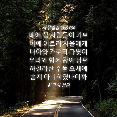 Picture 04 - 사무엘상 23:19 KOR - 때에 십 사람들이 기브아에 이르러 - Bible Verse Picture
