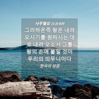 Picture 04 - 사무엘상 23:20 KOR - 그러하온즉 왕은 내려오시기를 - Bible Verse Picture