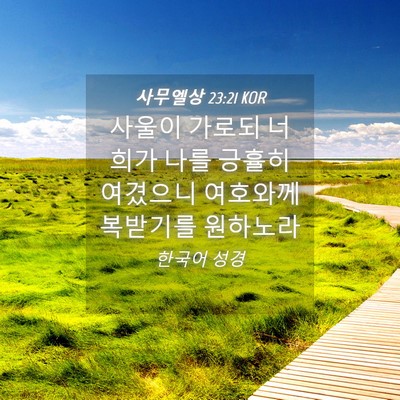 Picture 04 - 사무엘상 23:21 KOR - 사울이 가로되 너희가 나를 긍휼히 - Bible Verse Picture