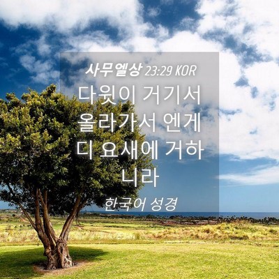 Picture 04 - 사무엘상 23:29 KOR - 다윗이 거기서 올라가서 엔게디 - Bible Verse Picture