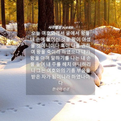 Picture 04 - 사무엘상 24:10 KOR - 오늘 여호와께서 굴에서 왕을 내 - Bible Verse Picture