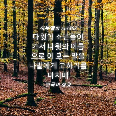 Picture 04 - 사무엘상 25:9 KOR - 다윗의 소년들이 가서 다윗의 - Bible Verse Picture