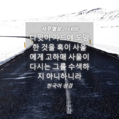 Picture 04 - 사무엘상 27:4 KOR - 다윗이 가드에 도망한 것을 혹이 - Bible Verse Picture