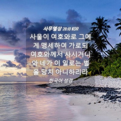 Picture 04 - 사무엘상 28:10 KOR - 사울이 여호와로 그에게 맹세하여 - Bible Verse Picture