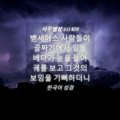 Picture 04 - 사무엘상 6:13 KOR - 벧세메스 사람들이 골짜기에서 밀을 - Bible Verse Picture
