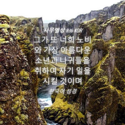 Picture 04 - 사무엘상 8:16 KOR - 그가 또 너희 노비와 가장 아름다운 - Bible Verse Picture