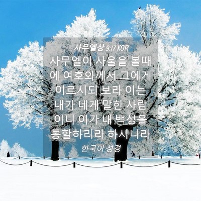 Picture 04 - 사무엘상 9:17 KOR - 사무엘이 사울을 볼때에 여호와께서 - Bible Verse Picture