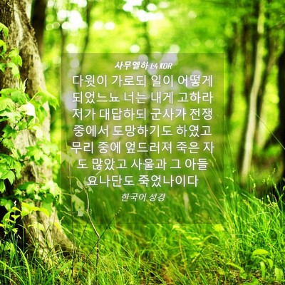 Picture 04 - 사무엘하 1:4 KOR - 다윗이 가로되 일이 어떻게 되었느뇨 - Bible Verse Picture