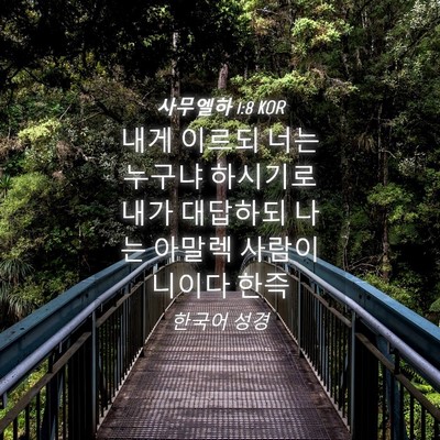 Picture 04 - 사무엘하 1:8 KOR - 내게 이르되 너는 누구냐 하시기로 - Bible Verse Picture