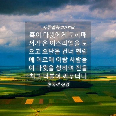 Picture 04 - 사무엘하 10:17 KOR - 혹이 다윗에게 고하매 저가 온 - Bible Verse Picture