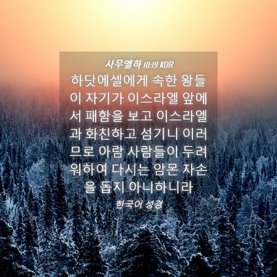 Picture 04 - 사무엘하 10:19 KOR - 하닷에셀에게 속한 왕들이 자기가 - Bible Verse Picture