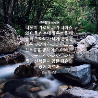 Picture 04 - 사무엘하 10:2 KOR - 다윗이 가로되 내가 나하스의 아들 - Bible Verse Picture