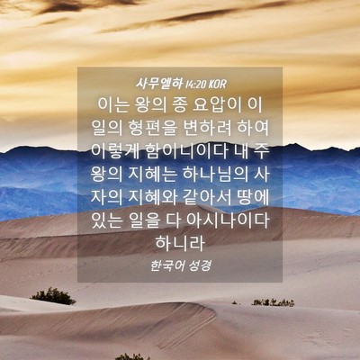 Picture 04 - 사무엘하 14:20 KOR - 이는 왕의 종 요압이 이 일의 형편을 - Bible Verse Picture