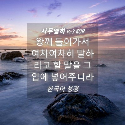 Picture 04 - 사무엘하 14:3 KOR - 왕께 들어가서 여차여차히 말하라고 - Bible Verse Picture